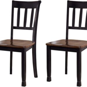Modern Dining Room Side Chair, Set of 2, Black and Brown