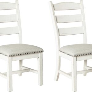Vintage Cushioned Dining Chair, 2 Count, Whitewash