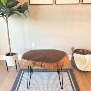 Attractive Live Edge Round Coffee Table Dining Table Corner Table Hallway Table Office Table Counter Table Center Table Side/End Table Bedside Table Home Décor (18" Inches Tall, 66 x 66 Inches)