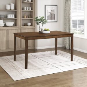 55.5" Dining Table for 4, Modern Rectangular Dining Room Table, Wood Dining Table, Modern Wood Table with Solid Wood Leg for Kitchen/Dining/Living Room, Easy Assembly, Chestnut