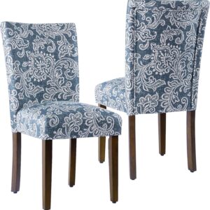 Classic  Dining Chair -Denim Jacobean Print (Set of 2)